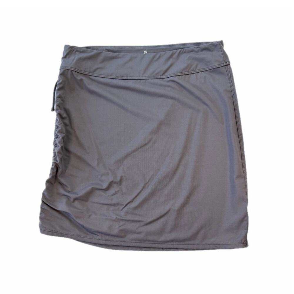 Athleta Celine Gray Cinch Ruched Cover Up Casual Simple Basic Adjustable Skirt